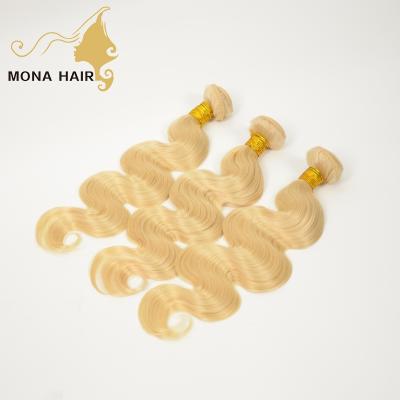 China Wholesale Silky Straight Hair Extensions Blonde Wave Hair 613 Color Bundle Human Hair Vendors for sale