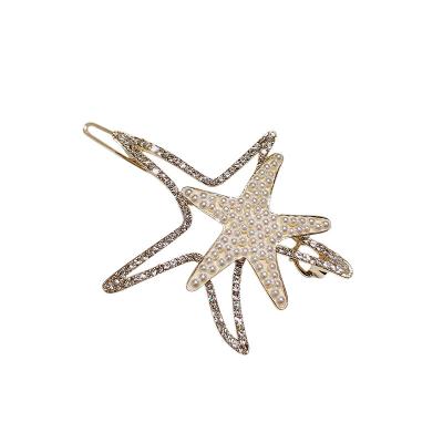 China Fashion Jewelry Blingbling Love Hairpin Pearl Rhinestone Platypus Clip Korean Hair Clip For Girl (H017C) for sale