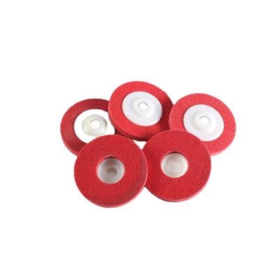 China Wholesale High Density Red Moq Gray Nylon Non Woven Disc Metal Low Polishing Wheel Grinding For Metal for sale