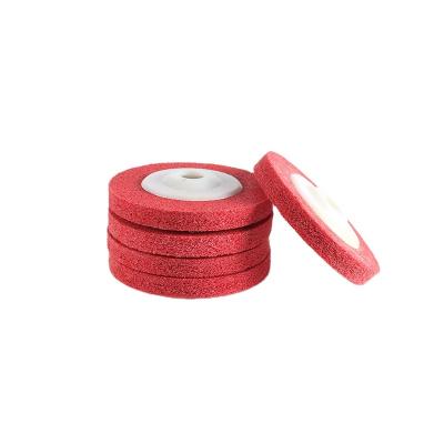 China Grinding for metal wholesale low price industrial non woven corundum polishing wheels for metal wood and plastics grinding for sale