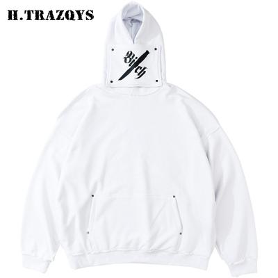 China Anti-wrinkle Spring New Arrival Custom Printed Logo Men Over Sized Pull Over Cool Hoodie With Masked 2021 for sale