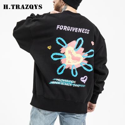 China 100% hops wholesale cotton hip anti-wrinkle high quality printed oversized streetwear men's hoodies for sale