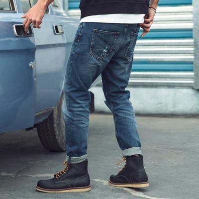 China High quality QUICK DRY stylish stacked skinny men ripped jeans street wear casual men's denim pants for sale