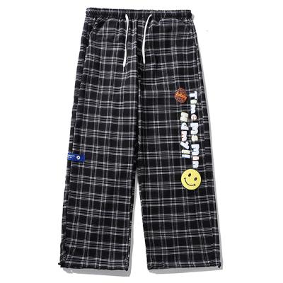 China Best Men's Plaid Plaid Pants Custom Printed Cotton OEM Anti-pilling Casual Loose Streetwear Wholesale Design for sale