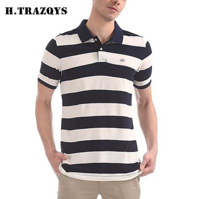 China Custom Made High Quality Slim Fit Cotton Summer Short Sleeve Stripe Polo Shirt QUICK DRY Fit for sale