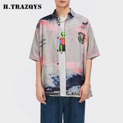 China Custom Clothing Zhongqian Short Sleeve Anti-pilling T-shirt Dress Digital Print Front Dress Shirt Casual for sale