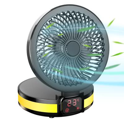 China Lower Noise Portable Electronic USB Rechargeable Fan Foldable Fan OEM Electronic Fan With Lights CE for sale