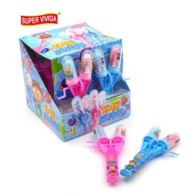 China Cartoon Toys Double Spinning Hand Crank Hard Candy Funny Lollipop Toy Candy for sale