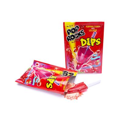 China OEM Natural Sour Strawberry Flavor Popping Candy With Lollipop for sale