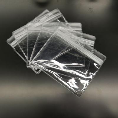 China PVC 4.2x3.5 Waterproof Warm Soft Plastic Transparent ID Badge Card Protector Clear Waterproof Card Lozenge for sale