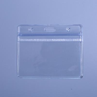 China Hot Sale 4x3 PVC Waterproof Soft Plastic Transparent Card Protector Clear Soft Waterproof ID Badge Card Holder for sale