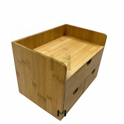 China Bamboo Organizer With Drawers Desktop Bamboo Drawers Storage For Desk Organizer Counter for sale