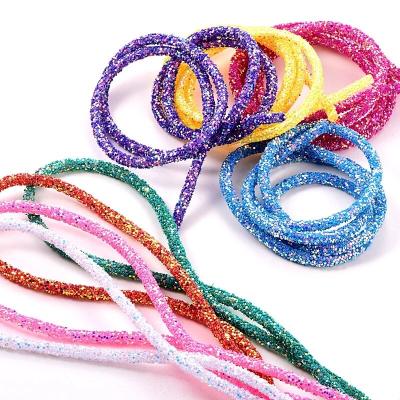 China 6mm Resin Rhinestones Rope Shinning Shinning Colorful Tube Tie Crystal Rope Trimming Party Decoration Wedding For DIY for sale