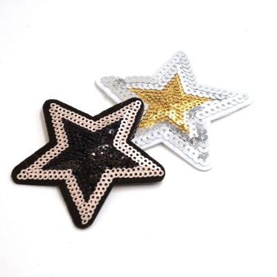 China Handmade Star Patches Sequin Embroidered Patch Sew On/Iron On Patches Badge Applique Apparel Sewing Flowers Applique DIY Decorative for sale