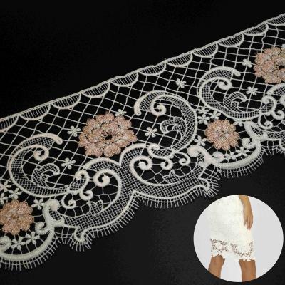 China Embroidery pattern floral lace ribbon trim lace for headbands garters decorating designing and floral crafts for sale