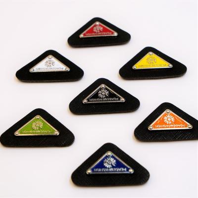 China 3D Customized Metal Leather Label Clothing Patch Leather Patches Metal Coat Patch Label for sale