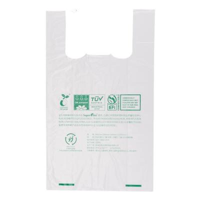 China Recyclable Pla Pbat Customized Professional Eco Friendly Biodegradable Compostable T-shirt Plastic Vest Shopping Bag for sale