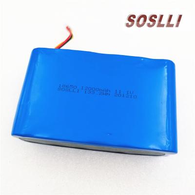 China Starter Motor Battery 11.1v 12Ah 18650 Lithium Ion Battery Pack With PCM BMS for sale