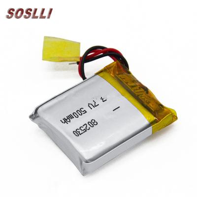 China Rechargeable Toys 802530 3.7v 500mAh Lithium Ion Polymer Li-ion Lipo Battery For Portable Devices for sale