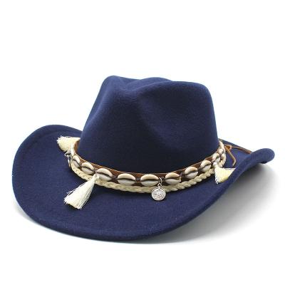 China New autumn and winter new western cowboy jazz hat fashion bump national top men's outdoor felt hat for sale