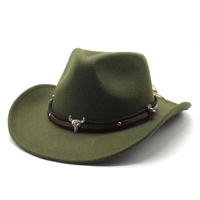 China Outdoor western cowboy Hat jazz wool hat, men's and women's national style autumn and winter felt hat, gutters hat for sale