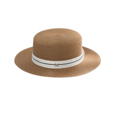 China Short Outer Brim Mai Pingding DIY Straw Hat Summer Travel Sunshade British Straw Hat for sale