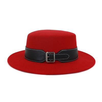 China Felt hat fashion wool felt hat outdoor flat cap for adult jazz hat wholesale for sale