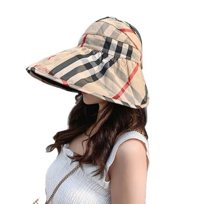 China Female Korean Foldable Hollow Top Of Sun Hat Daily Life And Summer Sun Hat Female Anti Ultraviolet Lattice Fisherman Hat for sale