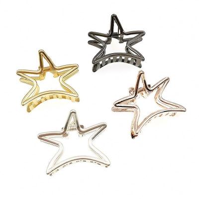 China Hollow Hairclaws 4.5cm Metal Starfish Hair Clip Fashion Metal Starfish Hair Claw Hollow Hair Accessories for sale