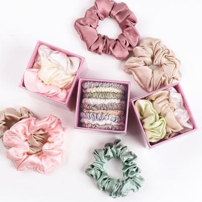 China 100% Pure Real Natural Hair Soft Ties Women Silk Scrunchies For Ponytail Holder for sale