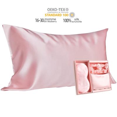 China 100% Custom Logo Embroidered Simple Health Lifestyle Envelope Opening Standard Size Pillowcase Non-Toxic Silk Mulberry Pillowcase for sale