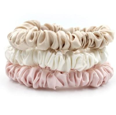 China Popular 100% Pure Mulberry Silk Hair Scrunchies Silk Hair Bands for sale