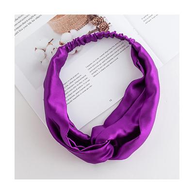 China Fashionable 100% Custom Made Mulberry Silk Headband Elastic Band Hair Scrunchies Turban Hair Accessories for sale