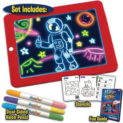 China Educational Toys Gifts Learning Tool Panel Luminous Marking Painting Drawing Toys With LED Light Up Magic Drawing 3D Pad For Kids for sale