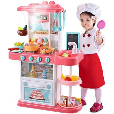 China Playset Plastic Plastic Light Music Spray Sink Simulation Kids Cooking Game Pretend Playset Kitchen Toys For Children for sale