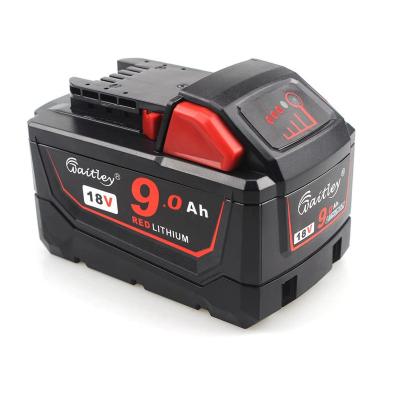 China Machine Tools Waitley 18V 9000mAh Replacement For Milwaukee m12B Machine Tool Rechargeable Cordless Battery For Milwaukee Xc M18 M18B for sale