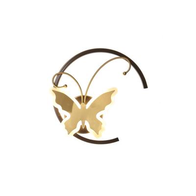 China Wholesale High Quality Affordable Copper + Acrylic Home Decoration Butterfly Shaped Lighting Outdoor Wall Lamp for sale