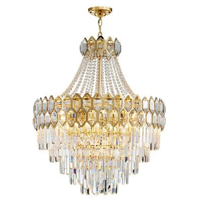 China Modern Simple Home Furniture Stainless Steel Luxury Round Crystal Chandelier for sale