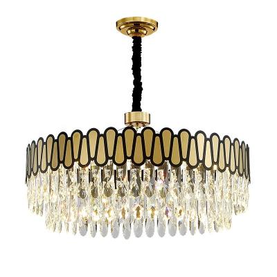 China Modern Modern Code Two Color LED Light Light With Gold Hotel Home Decor Crystal Chandelier for sale