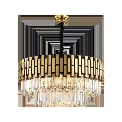 China Modern Indoor Stainless Steel + K9 Crystal + Matte Black LED Chandelier Suitable for Hotel Lobby for sale