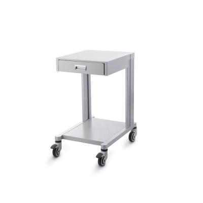 China Modern Aluminum Steel Steel Table Easy Transition Mobile Double Wheel Frame Medical Trolley for sale