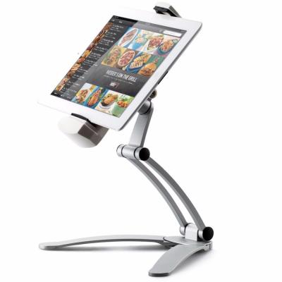 China Multifunctional Kitchen Tablet Holder Wall Desktop Tablet Mount Holder Tablet Metal Bracket Smartphones Holders for sale