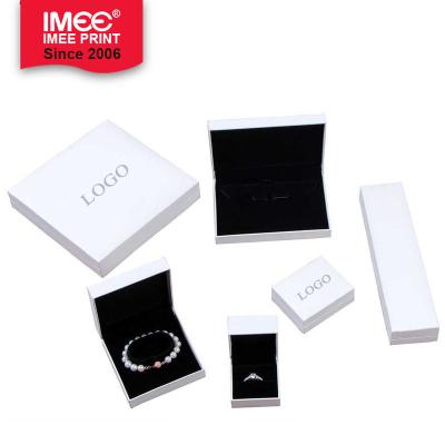 China IMEE Custom Made Luxury Paper Necklace Ring Packaging Gift Jewelry Box with Printed Logo for sale