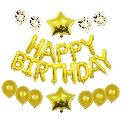 China Popular/Romantic Happy Birthday Balloons Banner Mylar Foil Letters (3D Gold Lettering) | Inflatable Party and Event Decorations for Kids - GOLD for sale