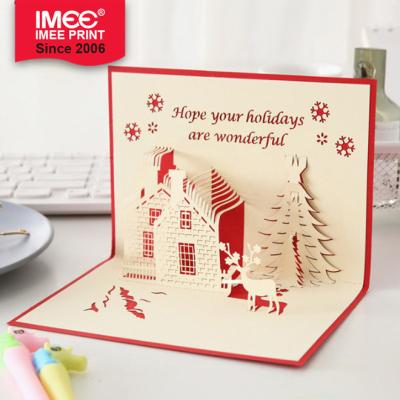 China China IMEE Wholesale Handmade 3d Christmas Auto Card Greeting Card Custom Personalized Christmas Cards for sale