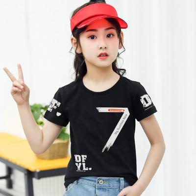 Cina Wholesale Anti-shrink Super Quality Kids Summer Short Sleeve T-shirt For Little Girl in vendita