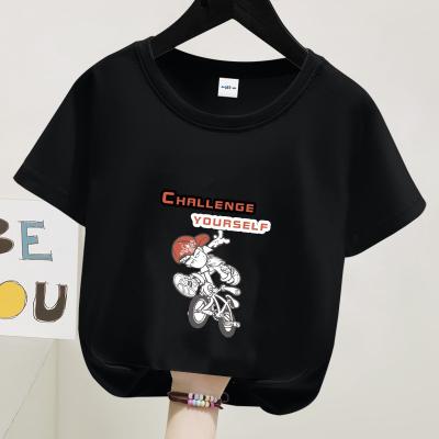 中国 Custom Anti Shrink Graphic Tees For Boys 100% Cotton Short Sleeve Plain Sleeve Boys Girls OEM T-shirt Kids Boys 販売のため