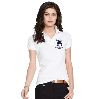 Китай Anti-wrinkle High Quality Fashion Summer Embroidered Female Polo Logo Custom Made Printing Women's Polo Shirts продается