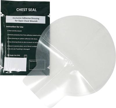 China SJ Emergency Rescue Medical Supply First Aid Disposable Wound Chest Seal Penetration Chest Seal Vented for sale