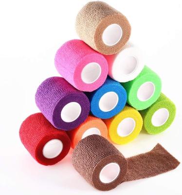 Chine SJ Bulk Wholesale Custom Logo Printing Medical Non Woven Easy Tear Self Adhesive Vet Wrap Crepe Cohesive Elastic Bandage à vendre